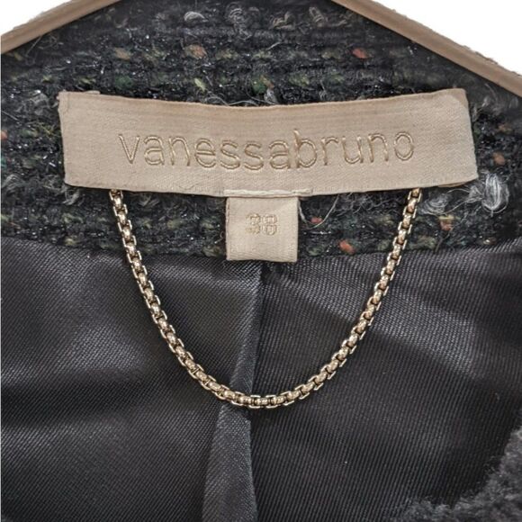 Vanessa Bruno LATVIA Women's Charcoal Grey Tweed Jacket Size 38 - Picture 7 of 12